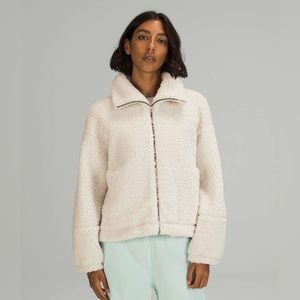 Lululemon White Opal Cinchable Fleece Zip Up